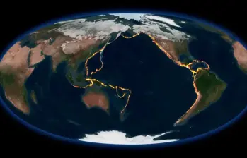 El Cinturón de Fuego del Pacífico rodea el océano Pacífico en una franja de 40.000 kilómetros. FOTO GETTY