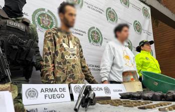 Capturados en la redada realizada por la Policía. FOTO: Cortesía Secretaría de Seguridad de Medellín