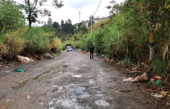 En este punto del barrio Santa Rita, de Bello, dejaron el cuerpo sin vida de Miguel Enrique Pérez Moreno, de 33 años. FOTO LAURA ROSA JIMÉNEZ VALENCIA