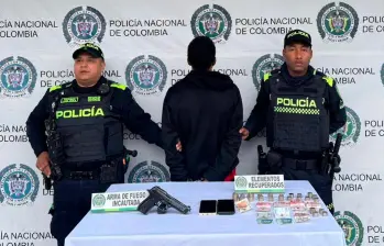 Este es uno de los capturados en el plan candado que realizaron las autoridades en El Poblado. FOTO: Cortesía Secretaría de Seguridad de Medellín