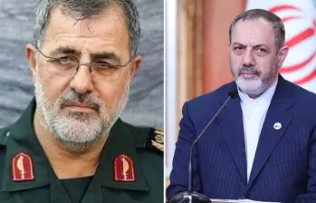 El ministro de Defensa de Irán, Amir Nasirzadeh, y el comandante de la Guardia Revolucionaria, Mohammed Pakpour, murieron. FOTO: Tomada @sentdefender.