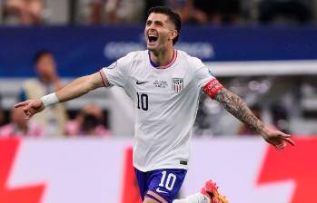 Christian Pulisic de Estados Unidos celebra luego de anotar el primer gol ante Bolivia. FOTO GETTY