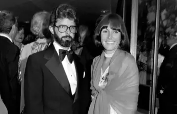 Marcia Lucas junto a George, con el que estuvo casada por más de diez años. Foto: Getty