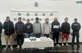 Siete presuntos miembros de la banda delincuencial conocida como BJ o los Chamizos. FOTO: Fiscalía