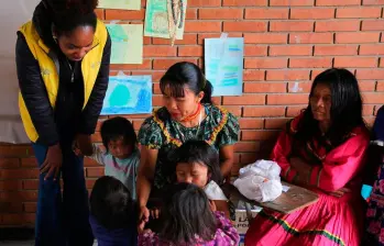 El grupo de 900 indígenas permanece en la UPI de La Florida en Funza, Cundinamarca. FOTO CORTESÍA 