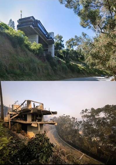 El antes y después en Los Ángeles, California, tras los incendios. FOTO: Tomada de Instagram @Architecturediscuss