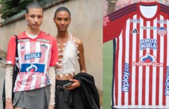 Kenys Salgado lució la camiseta del Junior de Barranquilla en la revista Vogue Japón. Foto: Vogue Japón - Colprensa