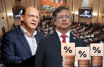 El ministro de Hacienda, Germán Ávila, llevó al Congreso la nueva reforma tributaria con la que el Gobierno quiere tapar un hueco fiscal de $26,3 billones en el presupuesto de 2026. FOTO: Presidencia, Colprensa y Getty.