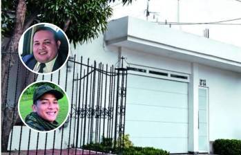 Esta es la vivienda donde fue abatido alias Bendito Menor. Tras el ingreso de los comandos de las fuerzas especiales, el garaje fue abierto para facilitar la salida y permitir el ingreso de más policías. Arriba, Jorge David Martelo Yépez. FOTO: Cortesía