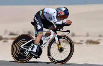 Remco Evenepoel alcanzó este martes su triunfo profesional número 73. FOTO X-RED BULL-BORA