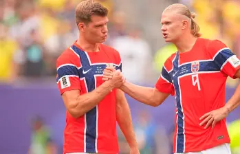 Alexander Sørloth y Erling Haaland, dos de los referentes de Noruega en el Mundial. FOTO GETTY