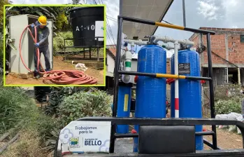 Una de las plantas que hacen parte del piloto con el que se espera llevar agua a dos veredas de Bello. FOTO: Cortesía