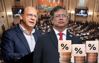 Germán Ávila, ministro de Hacienda; y Gustavo Petro, presidente de Colombia. FOTO: Presidencia y Colprensa.