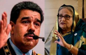 Dictaduras en Venezuela y Bangladesh. Fotos: AFP 