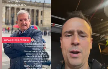 José Fernando Patiño sigue pidiendo ayuda para localizar a su padre, quien se encontraba en Cali al momento del sismo. Foto: Redes sociales @josefdopatino
