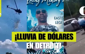 Un empresario cumplió su último deseo lanzando billetes desde un helicóptero