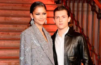 Zendaya y Tom Holland se conocieron durante el rodaje de una película de la franquicia de Spider Man. Foto: Getty.