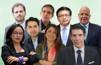 De izquierda a derecha: Benjamín Ortiz, Jorge Enrique Ibánez, Mauricio Gaona, Jennifer Pedraza, Daniel Briceño, Diego Gil, Denis Silva, Iris Marín y Andrés Forero. Foto: Cortesía. 