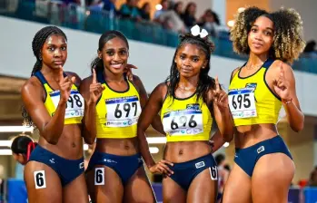 Emily Montaño, Sara Manuela Cuesta, Michell Gómez e Isabella Hurtado brillaron en el Iberoamericano de atletismo sub-20 en Perú. FOTO CORTESÍA COC