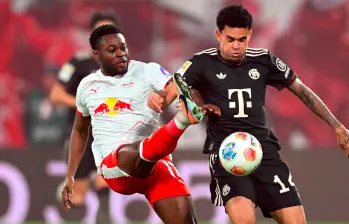 Luis Díaz actuó todo el compromiso en la goleada del Bayern sobre el Leipzig. FOTO GETTY