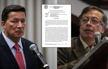El registrador nacional Hernán Penagos y el expresidente Gustavo Petro. Foto: Colprensa/Redes sociales