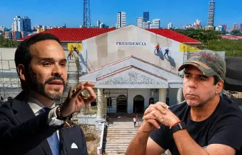 El batallón Paraíso, en Barranquilla, está siendo adecuado por unos 400 trabajadores para que sea sede de la presidencia desde el 7 de agosto. FOTO: @deimerespinoza_ y EL COLOMBIANO