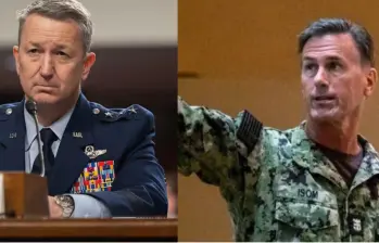 El general Dan Caine, presidente del Estado Mayor Conjunto y SEAC David L. Isom FOTO: Nathan Posner, Cpl. Dean Gurule.