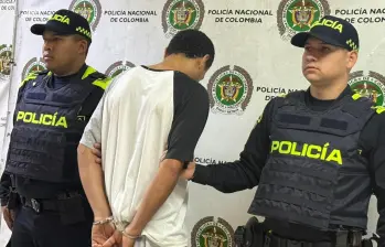 El hombre implicado, identificado como Luis Carlos Ospina, habría agredido a su pareja sentimental con un agente químico. FOTO: Cortesía Policía Metropolitana del Valle de Aburrá