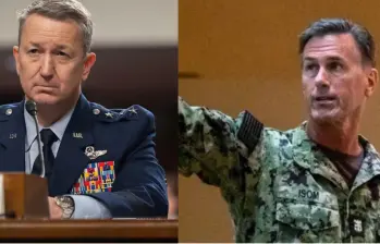 El general Dan Caine, presidente del Estado Mayor Conjunto y SEAC David L. Isom FOTO: Nathan Posner, Cpl. Dean Gurule. 