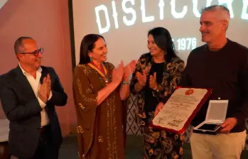 En la foto: Juan Espinal, Luz María González de Bedout, Paola Olguín y Juan Martín González de Bedout. CORTESÍA DISLICORES. 