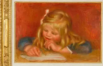 Este es el cuadro Coco lisant, retrato del hijo de Renoir que fue robado con otros tres más, pero luego en la huida de los ladrones fue abandonado. FOTO Cortesía Museo Renoir