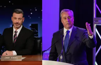 A la izquierda, Jimmy Kimmel; a la derecha, Perry Sook. FOTO: AFP y Getty