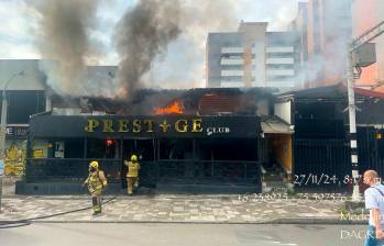 Hasta la zona se desplazaron efectivos del Cuerpo de Bomberos de Medellín. FOTO: Cortesía Dagrd