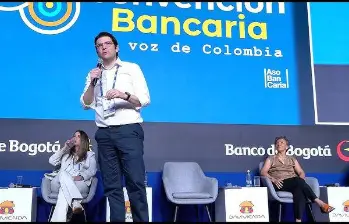 Miguel Uribe en su intervención en Asobancaria. Foto: captura de video