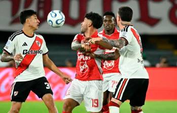 River Plate resistió en Bogotá y ahora definirá ante Santa Fe la clasificación a cuartos de final en el Monumental. FOTO: AFP