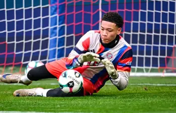 Leonard Prescott, el portero de 16 años que está cerca de debutar profesionalmente con el Bayern Múnich. FOTO GETTY