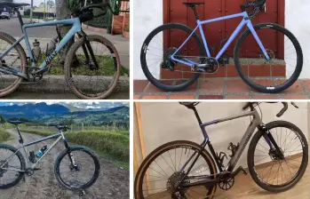 De acuerdo con las víctimas, los atracadores se llevaron: bicicleta Open morada, bicicleta Moots Womble (plateada con morado), bicicleta Cannondale super sixevo Cx (gris con morado), bicicleta Rose backroad - azul clara con negro. Foto: Camila Burbano