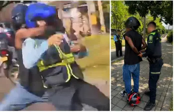 Además de la captura, al motociclista le fueron impuestos los comparendos relacionados con las infracciones detectadas y la motocicleta quedó inmovilizada. FOTOS Alcaldía de Medellín. 