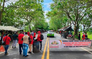 Las manifestaciones de los mineros están activas desde la madrugada del 21 de octubre. FOTO CORTESÍA