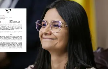 Angie Rodríguez radicó ante la Comisión de Acusación una denuncia contra el presidente Petro. FOTO: Colprensa y suministrado
