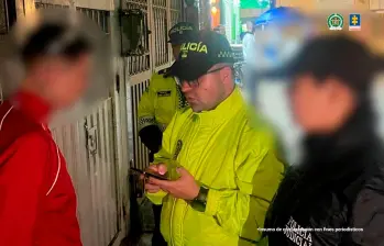 Este fue el momento de la captura en Bogotá de Harold Daniel Barragán Ovalle. FOTO: CORTESÍA DE LA FISCALÍA.