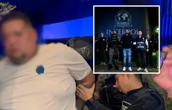 Estos son Roberto Nastasi, capo italiano, y el panameño Jean Carlo Valderrama, alias Balín. Ambos capturados en el Valle de Aburrá. FOTO: CORTESÍA ALCALDÍA DE MEDELLÍN