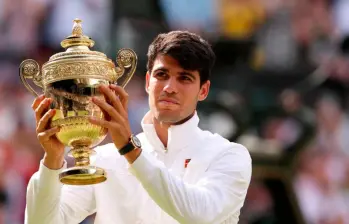 Carlos Alcaraz es el campeón defensor de Wimbledon. El cuadro principal de este torneo arranca este 30 de junio. FOTO GETTY 
