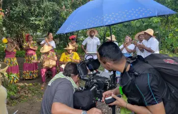 Proceso de rodaje en Bolívar durante la filmación del documental. FOTO cortesía Producciones MSM