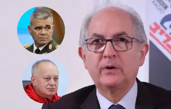 Ledezma dice que Padrino y Cabello, también junto a Delcy Rodríguez, lideran un Estado que ejerce el terrorismo y varios delitos. Fotos: AFP