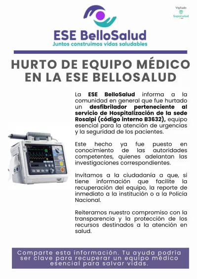 Este es el equipo hurtado. Si llega a verlo por favor avise a las autoridades. FOTO: Cortesía.