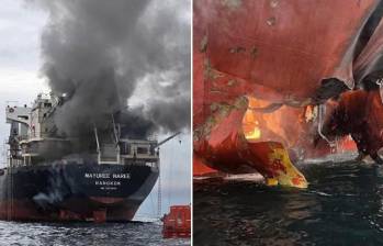 Buques atacados en el Estrecho de Ormuz. FOTO: @ThaiEnquirer