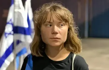 El Ministerio de Relaciones Interiores de Israel compartió esta imagen de Greta Thumberg.