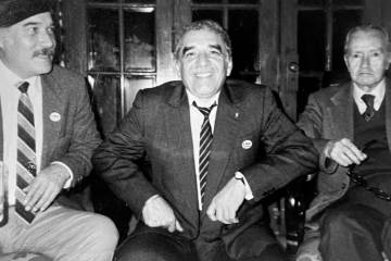 Manuel Mejía, Gabriel García Márquez y Juan Rulfo. Foto archivo familiar.