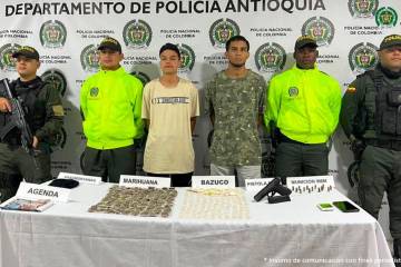 Freyderman Eudel Pacheco García y Mateo Tavera Pineda fueron capturados por su presunta participación en el triple homicidio en Ciudad Bolívar. FOTO: CORTESÍA